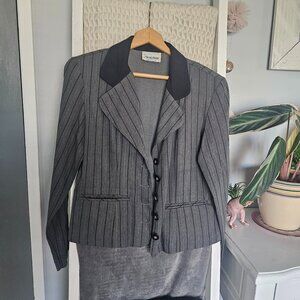 Vintage Stringbean Grey Cropped Blazer | Size M | Structured 90s/00s Style